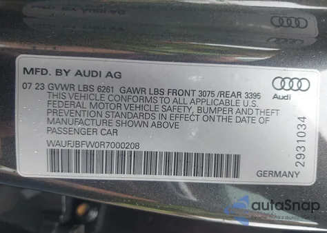 2024 Audi E-Tron Gt Premium Plus from USA, damaged, VIN WAUFJBFW0R7000208